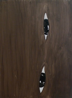 Wachsam, 2008 | Gouache auf Holz | 120 x 90 cm 