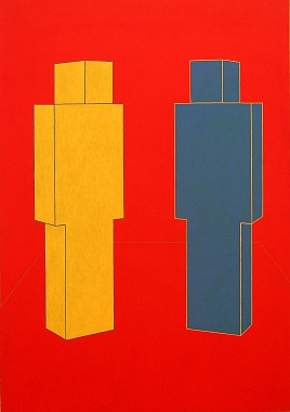 Il giallo e il blu, 1978 | Acrylic on pressboard | 175 x 122 cm
