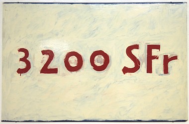 3200 SFr, 1982 | Kunstharz auf Pavatex | 76,5 x 119 cm